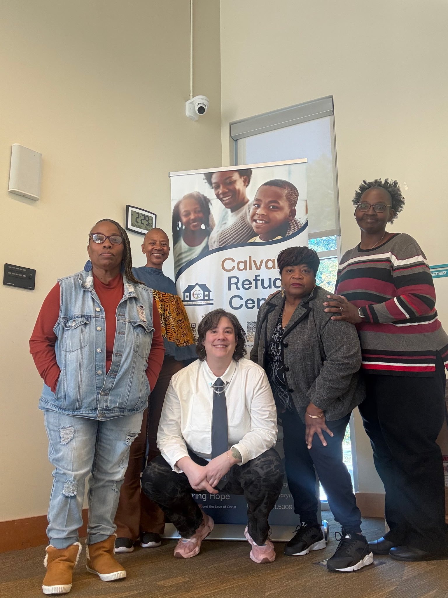 Community outreach group at a refuge center